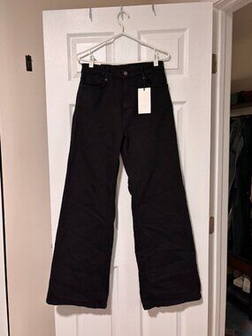 Zara Comfort Wide Leg Black Jeans (Size US 6)